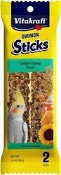 Vitakraft Crunch Sticks Golden Honey Flavor Cockatiel Treats, 2 pack