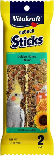 Vitakraft Crunch Sticks Golden Honey Flavor Cockatiel Treats, 2 pack slide 1 of 3