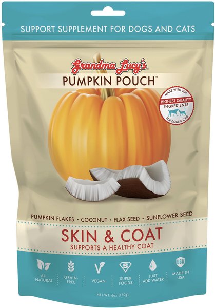 Grandma Lucy's Pumpkin Pouch Skin & Coat Freeze-Dried Dog & Cat Food Topper, 6-oz bag slide 1 of 3