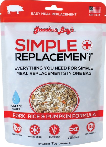 Grandma Lucy's Simple Replacement Pork, Rice & Pumpkin Formula Freeze-Dried Dog Food, 7-oz bag slide 1 of 3