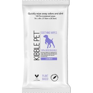Kibble Pet Soothing Lavender Dog Wipes, 100 count