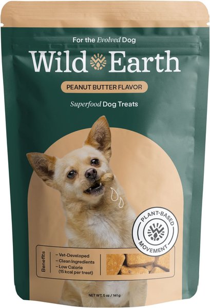 Wild Earth Good Protein Dog Snacks with Koji Peanut Butter Flavor Crunchy Dog Treats, 5-oz bag slide 1 of 7