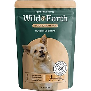 Wild Earth Good Protein Dog Snacks with Koji Peanut Butter Flavor Crunchy Dog Treats, 5-oz bag