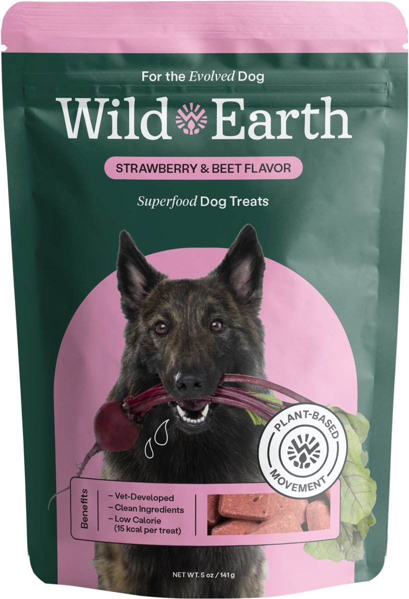 WILD EARTH Good Protein Dog Snacks with Koji Strawberry & Beet Flavor