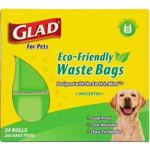 Glad Eco-Friendly Unscented Dog Waste Bags, 360 count