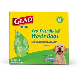 Glad Eco-Friendly Lavender Scented Dog Waste Bags, 360 count