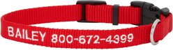 Frisco Nylon Personalized Dog Collar, Red, Small: 10 to 14-in neck, 5/8-in wide