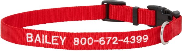 Frisco Nylon Personalized Dog Collar, Red, Medium: 14 to 20-in neck, 3/4-in wide slide 1 of 9