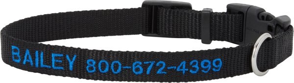 Frisco Nylon Personalized Dog Collar, Black, Small: 10 to 14-in neck, 5/8-in wide slide 1 of 9
