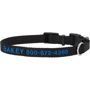 Frisco Nylon Personalized Dog Collar, Black, Small: 10 to 14-in neck, 5/8-in wide