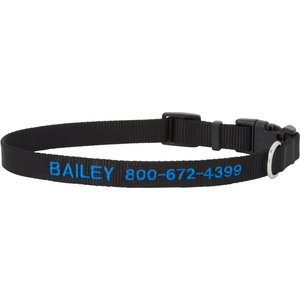 Frisco Nylon Personalized Dog Collar, Black, Medium: 14 to 20-in neck, 3/4-in wide