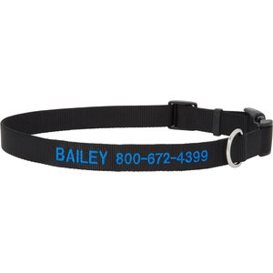 Frisco Nylon Personalized Dog Collar, Black, Large: 18 to 26-in neck, 1-in wide