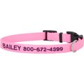 Frisco Nylon Personalized Dog Collar, Pink, Small: 10 to 14-in neck, 5/8-in wide