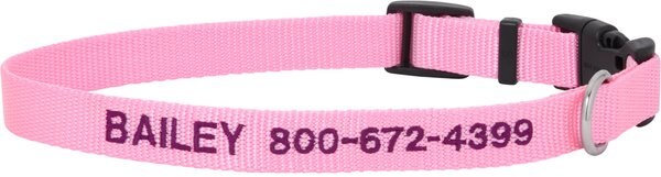 Frisco Nylon Personalized Dog Collar, Pink, Medium: 14 to 20-in neck, 3/4-in wide slide 1 of 9