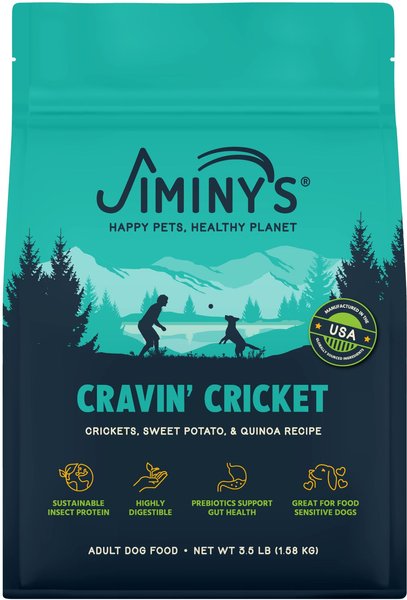 Jiminy's Cravin' Cricket Dry Dog Food, 3.5-lb bag slide 1 of 8