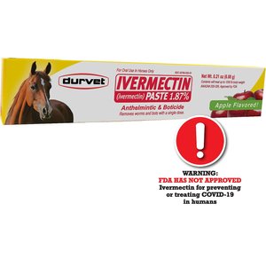 Durvet Ivermectin Paste 1.87% Apple Flavor Horse Dewormer, 0.21-oz tube