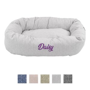 Majestic Pet Palette Heathered Personalized Bagel Cat & Dog Bed, Gray, Small