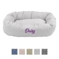 Majestic Pet Palette Heathered Personalized Bagel Cat & Dog Bed, Gray, Large