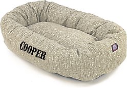 Majestic Pet Palette Heathered Personalized Bagel Cat & Dog Bed, Tan, X-Large slide 2 of 5
