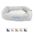 Majestic Pet Palette Heathered Sherpa Personalized Bagel Cat & Dog Bed, Gray, Small