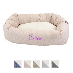 Majestic Pet Palette Heathered Sherpa Personalized Bagel Cat & Dog Bed, Blush Pink, X-Large
