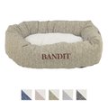 Majestic Pet Palette Heathered Sherpa Personalized Bagel Cat & Dog Bed, Tan, Large