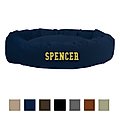 Majestic Pet Suede Personalized Bagel Cat & Dog Bed, Navy, Small