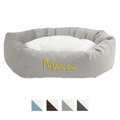 Majestic Pet Velvet Sherpa Personalized Bagel Cat & Dog Bed, Smoke, Small