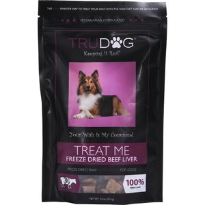 TruDog Treat Me Beef Liver Grain-Free Freeze-Dried Raw Dog Treats, 2-oz bag