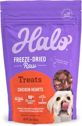Halo Chicken Hearts Recipe Freeze-Dried Raw Dog Treats, 2-oz bag