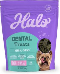 Halo Herbal Small Dogs Dental Treats, 40 count