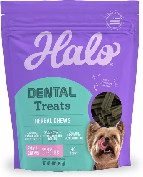 Halo Herbal Small Dogs Dental Treats, 40 count slide 1 of 6