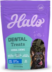 Halo Herbal Large Dogs Dental Treats, 30 count
