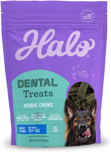 Halo Herbal Large Dogs Dental Treats, 30 count slide 1 of 6
