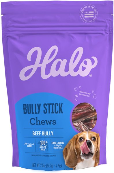 Halo Bully Sticks Dog Treats, 6 count slide 1 of 7