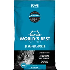 World's Best Multiple Cat Lotus Blossom Scented Clumping Corn Cat Litter, 14-lb bag