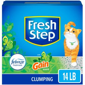 Fresh Step Febreze Freshness Gain Scented Clumping Clay Cat Litter, 14-lb box