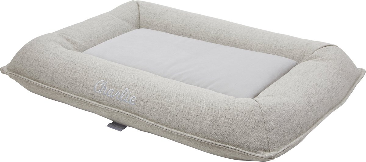 FRISCO Orthopedic Personalized Bolster Dog Bed w/Removable Cover, Light