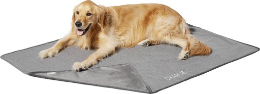 Frisco Faux Linen Personalized Dog & Cat Blanket, Dark Gray, Large
