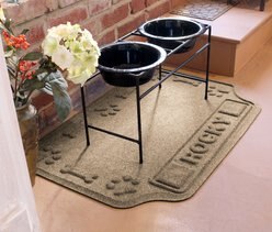 Bungalow Flooring Waterhog Drool Hog Dog Bone Personalized Dog Placemat, Camel, 27 x 18-in slide 2 of 7