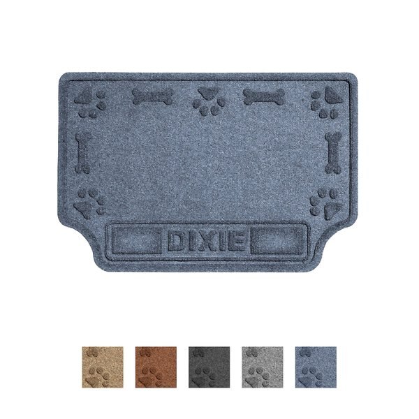 BUNGALOW FLOORING Waterhog Drool Hog Dog Bone Personalized Dog Placemat