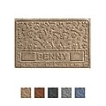 Bungalow Flooring Waterhog Paws & Bones Personalized Dog Placemat, Camel, 28 x 18-in