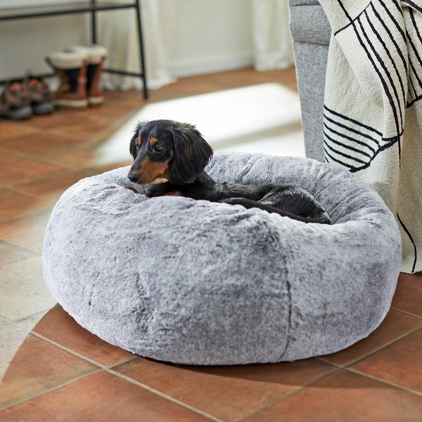 Frisco Plush Pouf Pillow Cat & Dog Bed, Medium slide 1 of 7