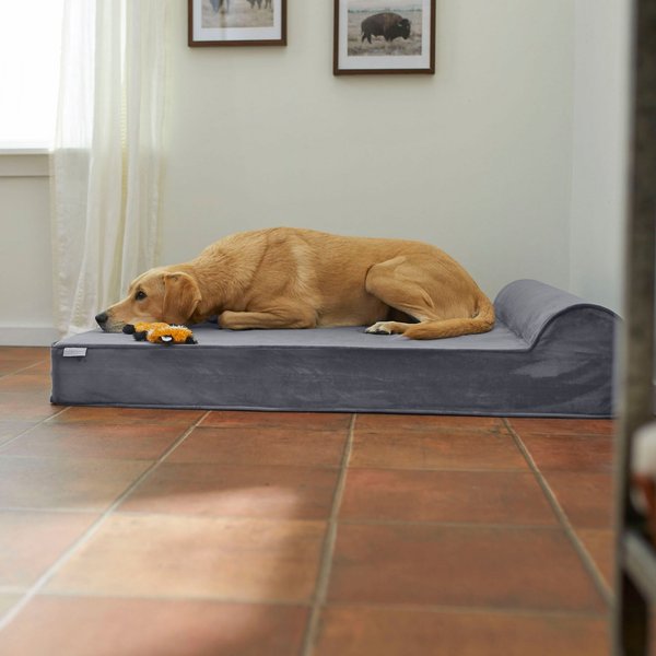 FRISCO Plush Orthopedic Pillowtop Dog Bed w/Removable Cover, Gray, XX
