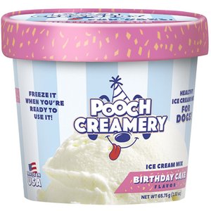 Pooch Creamery Ice Cream Mix Peanut Butter, Birthday Cake, Vanilla & Carob Variety Pack Dog Treat, 2.32-oz, 4 count