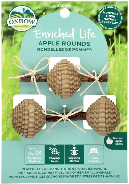 Oxbow Enriched Life Apple Rounds Small Pet Chew Toy, 2 count slide 1 of 9
