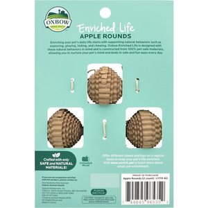 Oxbow Enriched Life Apple Rounds Small Pet Chew Toy, 2 count