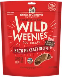 Stella & Chewy's Wild Weenies Bac'n Me Crazy Recipe Freeze-Dried Raw Dog Treats, 3-oz bag