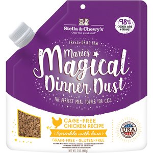 Stella & Chewy's Marie’s Magical Dinner Dust Cage Free Chicken Recipe Freeze-Dried Raw Cat Food Topper, 7-oz bag