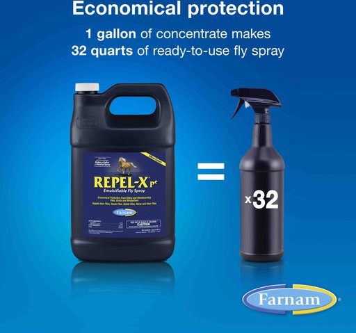Farnam Repel-X Pe Emulsifiable Fly Repellent Horse Spray, 1-gal jug